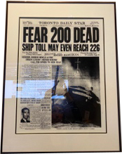 Lot # 21.1 Toronto Star Daily “Fear 200 Dead” September 17th, 1949