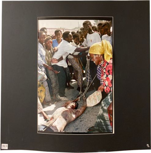 Lot # 24.11 1993 Spot News – Paul Watson (Pulitzer Prize Winner) Somalis drag American soldier Mogadishu October 3rd, 1993