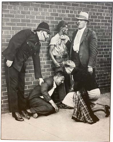 Image for Lot $40.4 Street scene “Roughed up” Image mounted on board Floating from wall backing